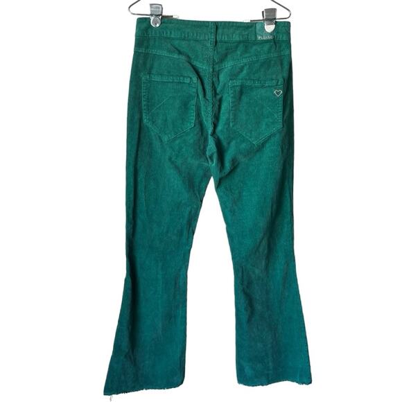 Please women's Corduroy green flare boho hippie winter pants size medium - Picture 2 of 5